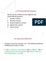 Solution of Transcendental Equation