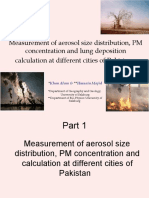 Measurement of aerosol size distribution and PM concentration in major cities of Pakistan