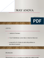 One Way Anova: Presented By, Liz Maria