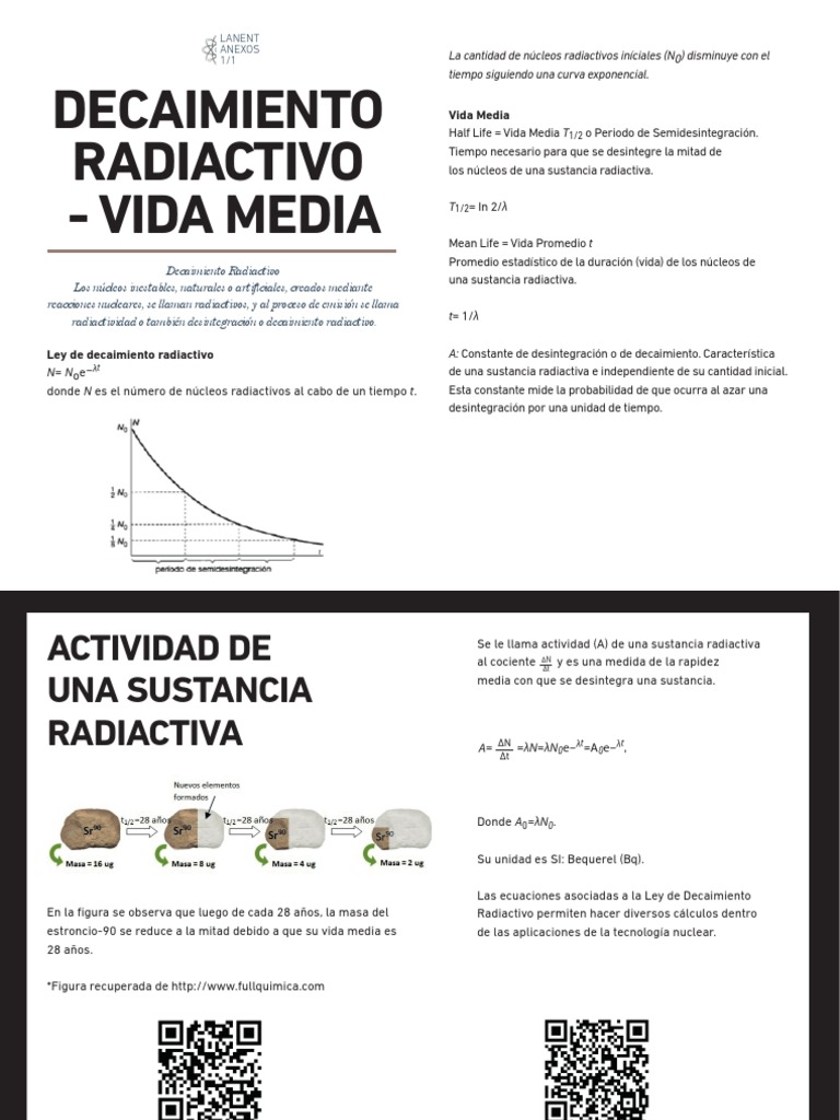 33 Anexo Decaimiento Radiactivo Vida Media | PDF | Desintegración ...