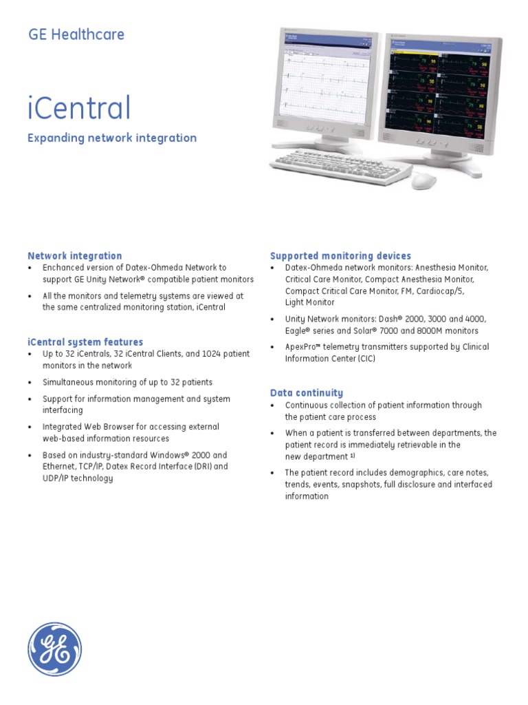 N0889165 Icentral CIS Brochure PDF Display Resolution Monitoring