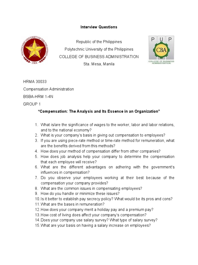 Compensation Interview Questions Guide | PDF | Business