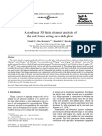 Abu-Hamdeh2003 - A Nonlinear 3D Finite Element Analysis of The Soil Forces Acting On A Disk Plow PDF