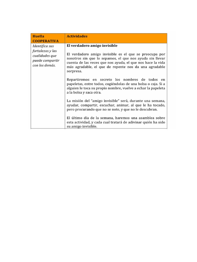 DINÁMICA El Amigo Invisible | PDF