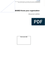GMBA802 Know Your Organization: (Document Subtitle)