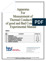 Apparatus For Measurement of Thermal Conductivity of Good and Bad Conductors Manual F