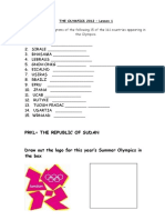 PRKL The Republic of Sudan: Rearrange The Anagrams of The Following 15 of The 161 Countries Appearing in The Olympics