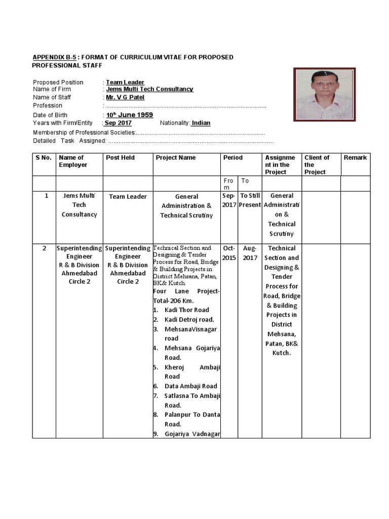 APPENDIX B-5 V G Patel | PDF | Adulthood | Employment