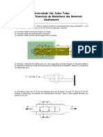 3a Lista de Exercícios - Cisalhamento