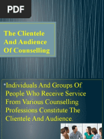 The Clientele and Audience of Counselling