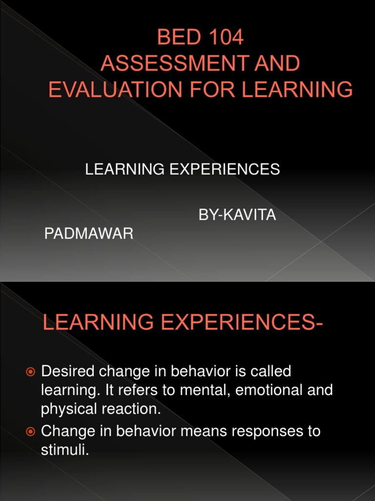 Learningexperiences 160904065841 | PDF | Experience | Learning
