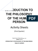 Introduction To The Philosophy of The Human Person: Activity Sheets