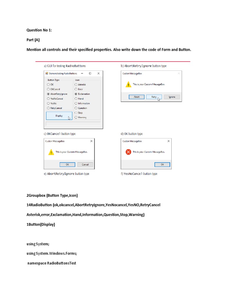 Using System Using System Windows.Forms Namespace Radiobuttonstest