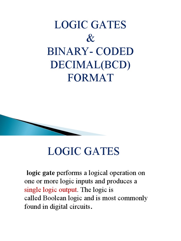 Logic Gates and BCD Format Explained | PDF
