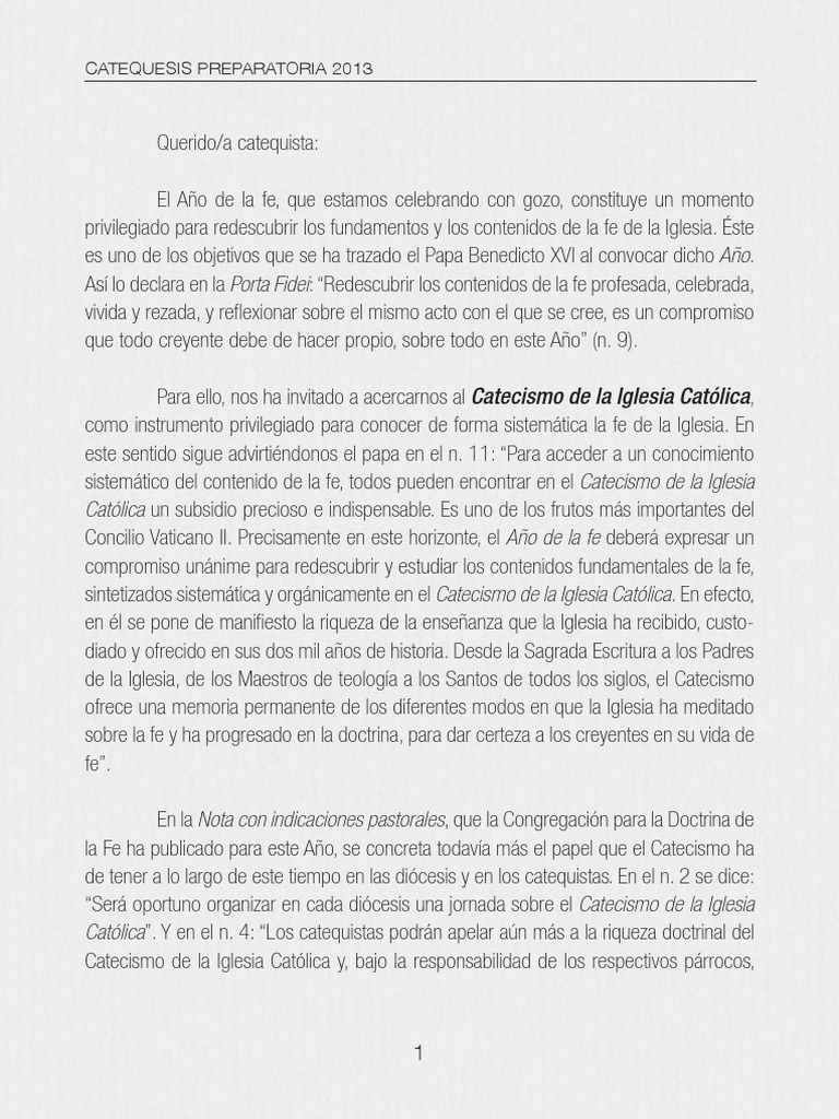 Estudio del Catecismo de la Fe | PDF | Fe | Jesús