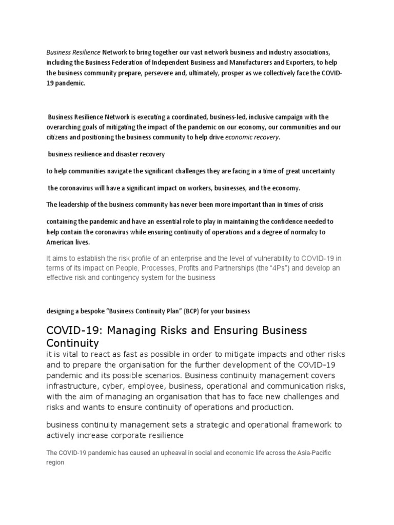 Managing Risks and Ensuring Business | PDF | Business | Policy