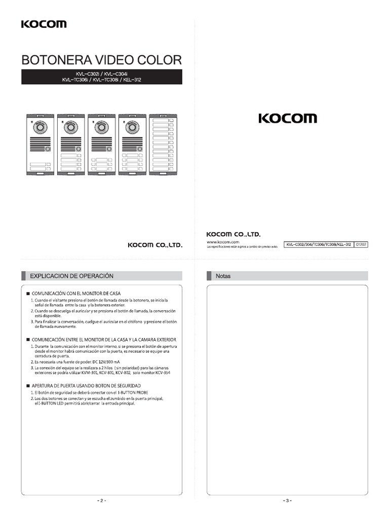 KVL-C302i, C304i, TC306i, TC308i, KEL-312 M Esp PDF | PDF