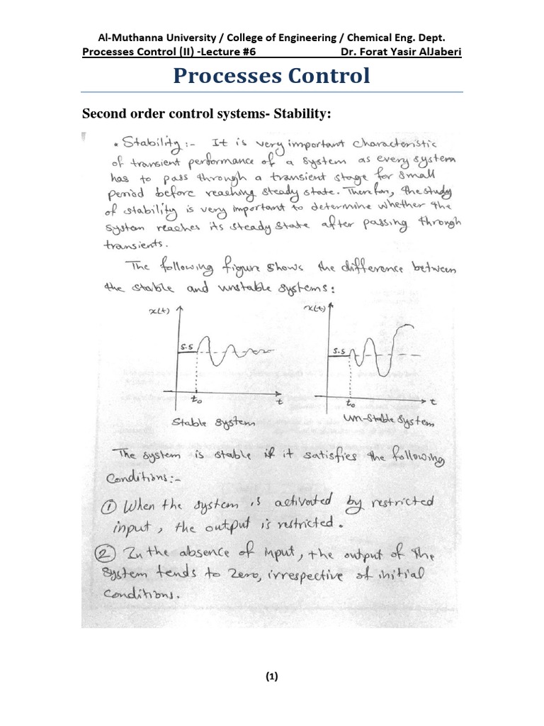 Second Order Control Systems Overview | PDF | Technology & Engineering