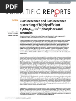 Luminescence and Luminescence Quenching of Highly Efficient Y Mo O:Eu Phosphors and Ceramics