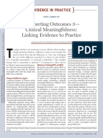 Interpreting Outcomes 3 - Clinical Meaningfulness: Linking Evidence To Practice