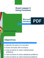 Excel Lesson 5: Using Functions