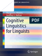 Cognitive Linguistics For Linguists: Margaret E. Winters Geoffrey S. Nathan