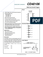 Features Pinout: CMOS Hex Schmitt Triggers