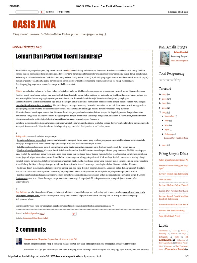 OASIS JIWA - Lemari Dari Partikel Board Jamuran - PDF | PDF