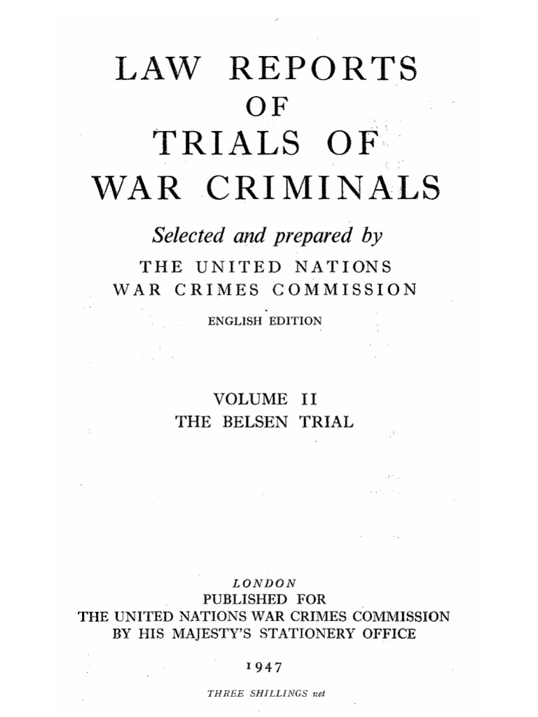 Law Reports of The Trials of War Criminals - Volume II 1947 | PDF |  Prosecutor | Court Martial