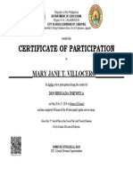 Certificate of Participation for 2019 Brigada Eskwela