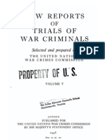 Law Reports of the Trials of War Criminals - Volume V 1947