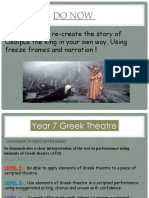 Do Now: in Your Groups Re-Create The Story of Oedipus The King in Your Own Way. Using Freeze Frames and Narration !