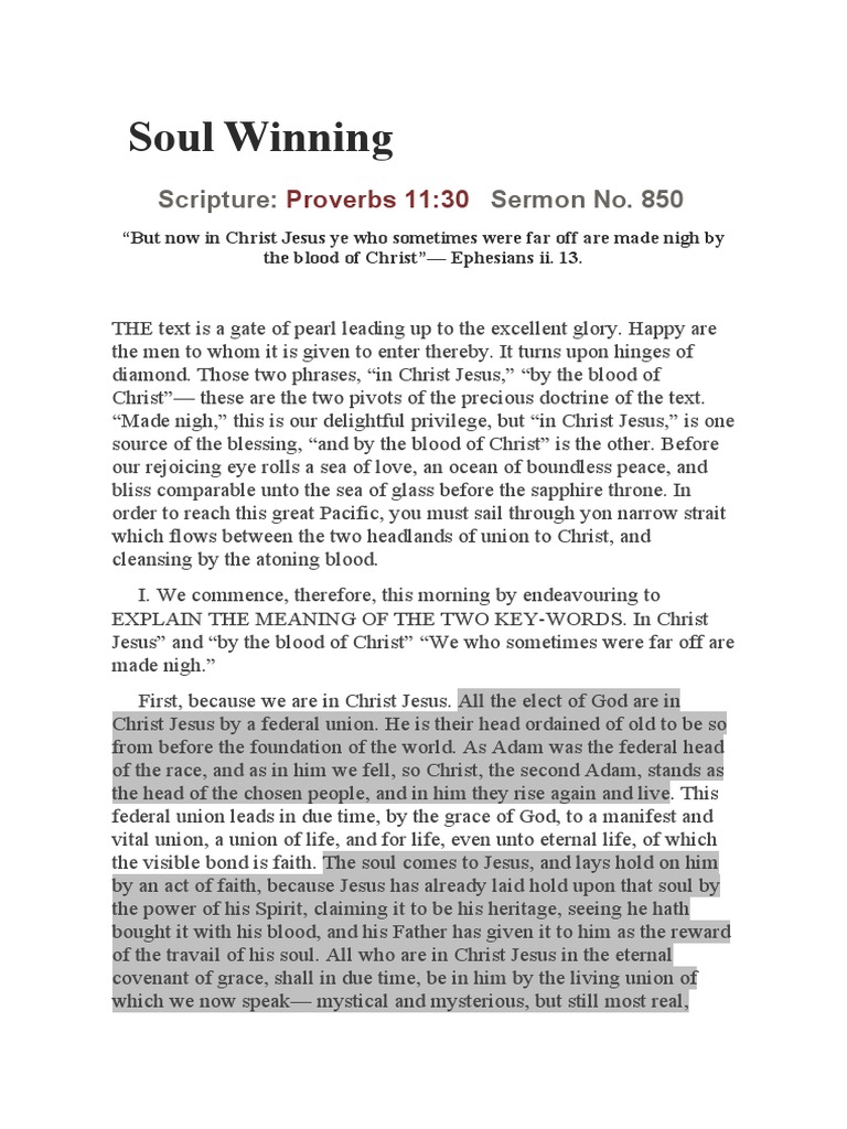 Ephesians 2 Soul Winning Charles Spurgeon PDF Aaron Baptism