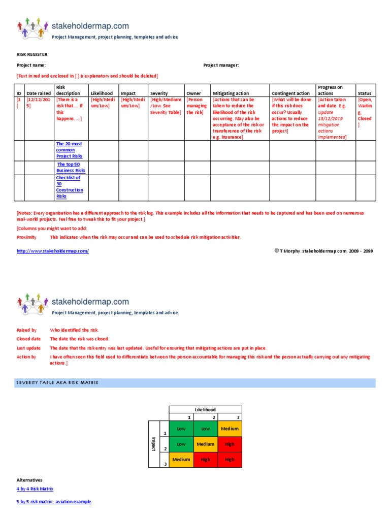 Project Management, Project Planning, Templates and Advice: Risk ...