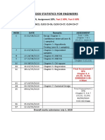 CCB 20203 Statistics for Engineers Course Assessment Breakdown