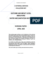 Outcome and Impact Level Indicators Water and Sanitation Sector