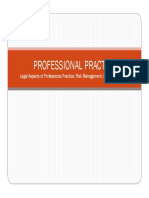 Professional Practice: Legal Aspects of Professional Practice: Risk Management, Insurance & Bond