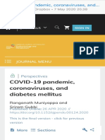 COVID-19 Pandemic, Coronaviruses, and Diabetes Mellitus American Journal of Physiology-Endocrinology and Metabolism