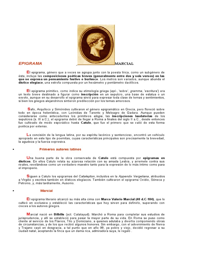 EPIGRAMA | PDF | Poesía