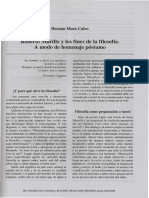 Mora, Hernán. Roberto Murillo y Los Fines de La Filosofía. A Modo de Homenaje Póstumo PDF
