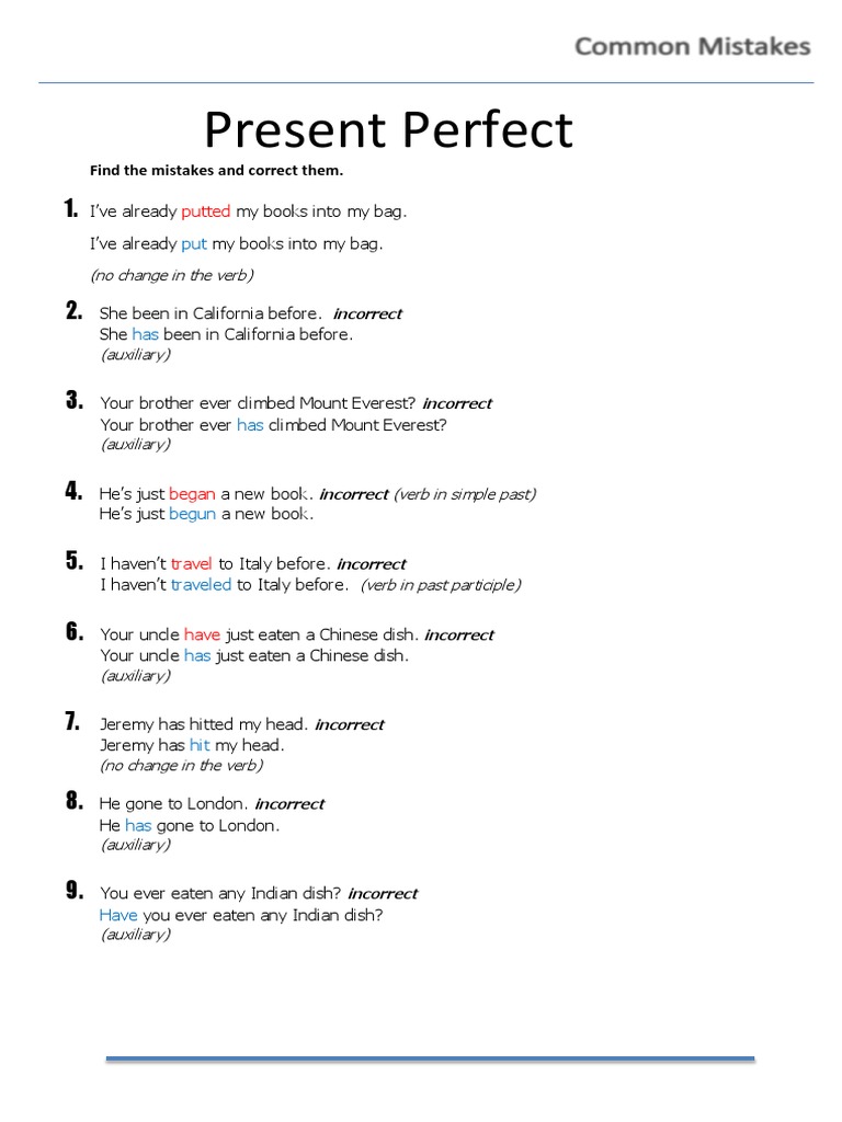 Present Perfect PDF | PDF