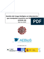  Gestión del riesgo biológico en laboratorios que manipulen muestras con SARS-CoV-2(COVID-19)Abril 2020-Asociación Española de Bioseguridad