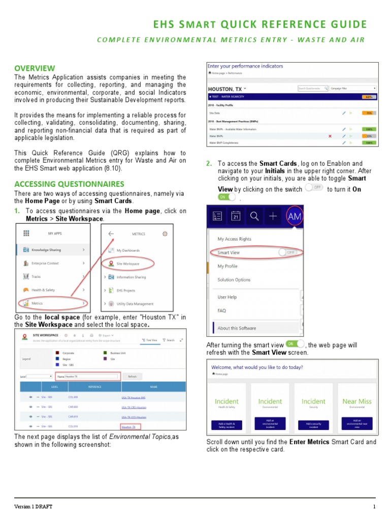 QRG - Complete Environmental Metrics Entry - Waste and Air | PDF | Icon ...