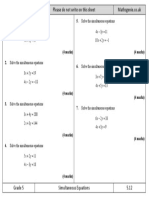 Simultaneous Equations Worksheet Mathsgenie