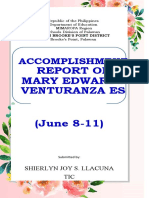 Accomplishment: Report of Mary Edwards Venturanza Es (June 8-11)