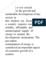 Energy Is A Very Crucial Element For The Growth and Sustainable Development of Any Society in