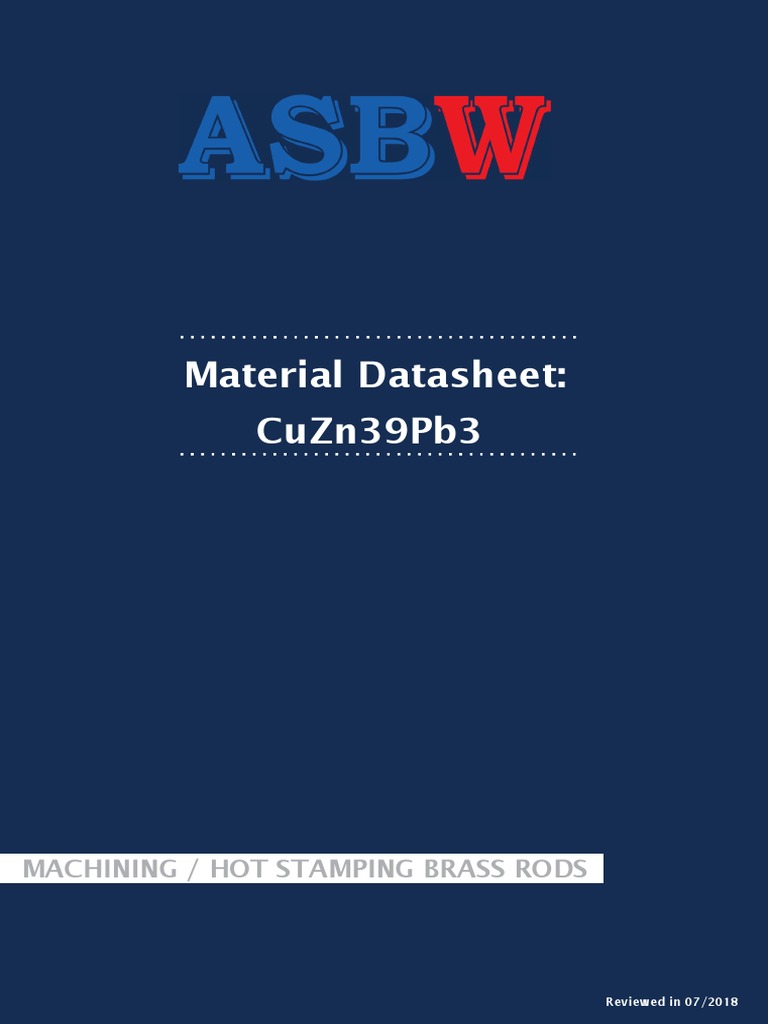 Material Datasheet for CuZn39Pb3 Machining Brass Rod Properties