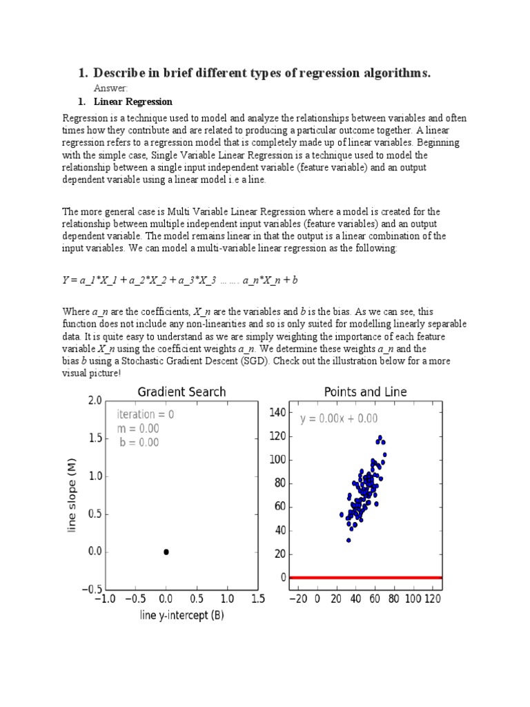 Describe in Brief Different Types of Regression Algorithms | PDF ...