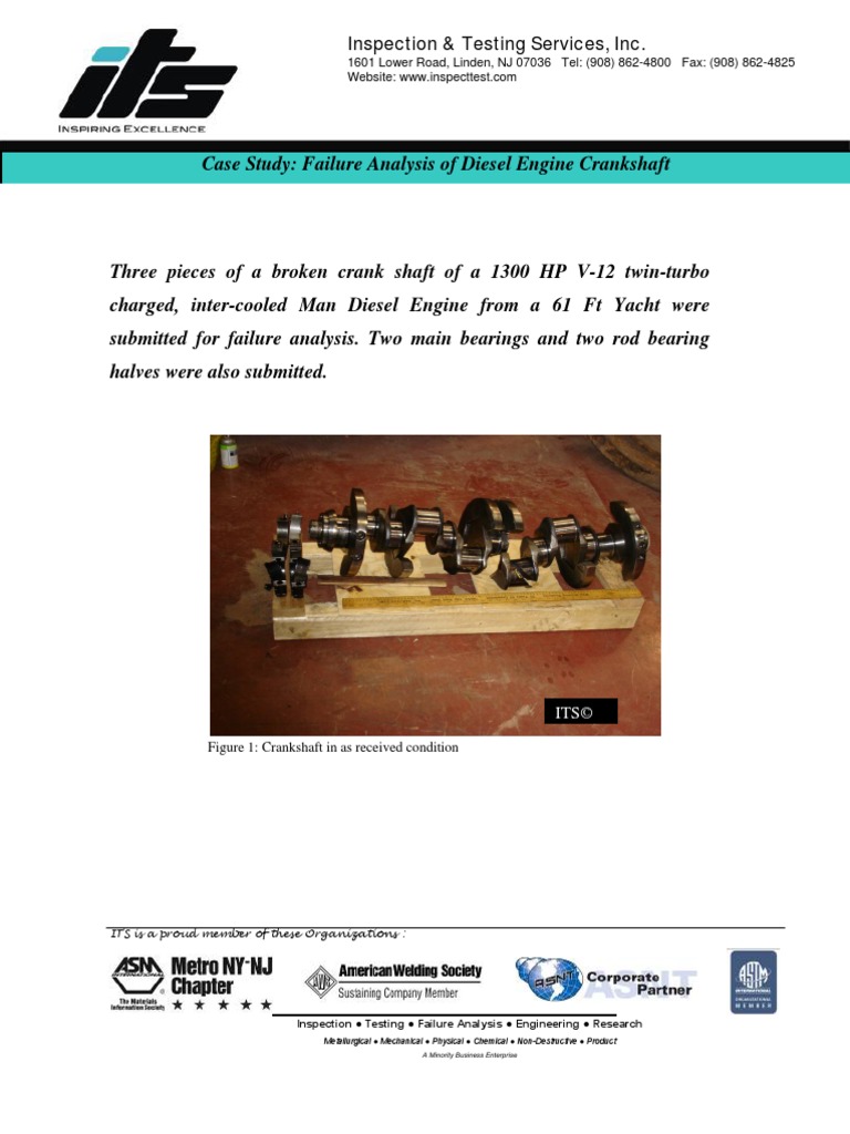 Failure Analysis of Diesel Engine Crankshaft | Failure Analysis