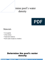 Determine pool’s water density